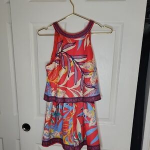 Vibrant Tropical Print Dress